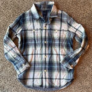 GAP | Green & Blue Plaid Button-Down Shirt